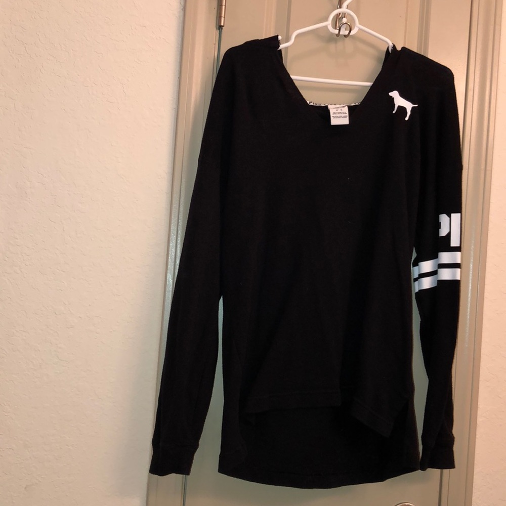 PINK Black hooded sweatshirt